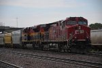 Tied down grain train in the West Bottoms